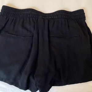Black Rayon Dress Shorts with pockets